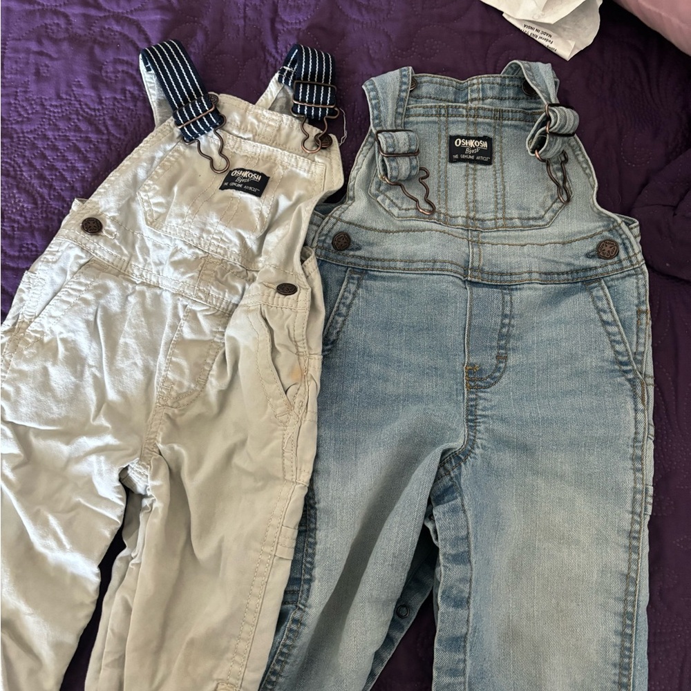 Lot of 2 OshKosh overalls sz 12months b’gosh